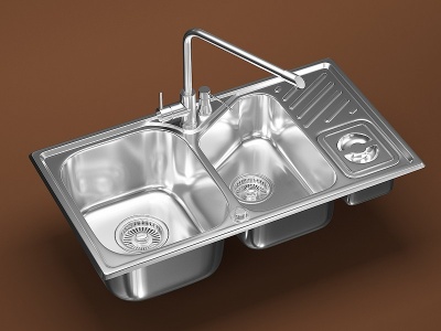 3d现代厨房洗水槽洗水盆模型