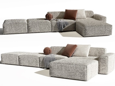 3d现代转角多人沙发模型