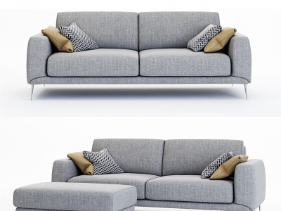 3d新古典布艺沙发模型