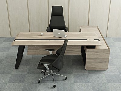 3d办公桌椅老板桌电脑桌椅模型