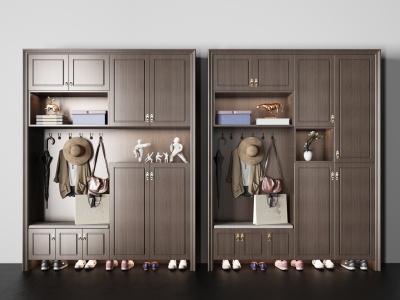 3d新中式多功能鞋柜柜子模型