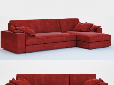 简欧布艺沙发模型3d模型