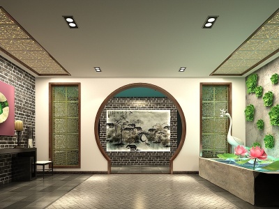 3d中式茶楼模型