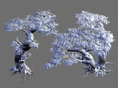 3d雪树枯木植物冬天<font class='myIsRed'>雪景</font>模型