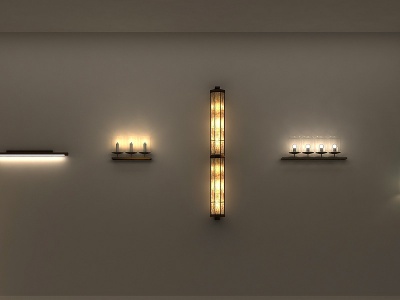 3d现代壁灯组合模型