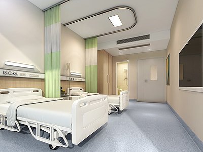现代医院病房模型