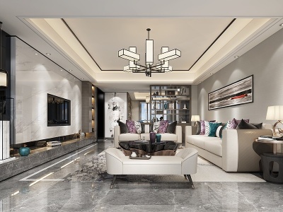 新中式客厅组合沙发模型3d模型