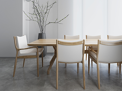 北欧桌椅模型3d模型