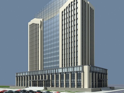 现代办公楼模型