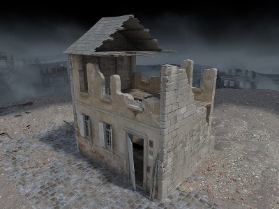 废墟战场破房子破门瓦砾模型3d模型