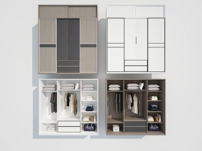 3d新中式现代衣柜模型