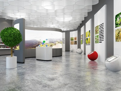 3d现代展厅展馆模型