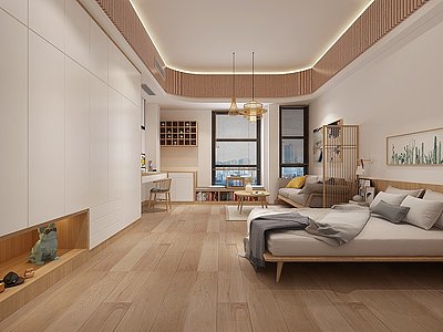 日式单身公寓厨房模型3d模型