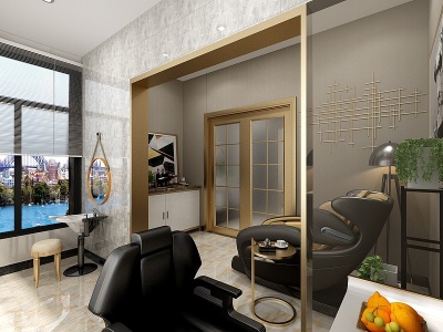 3d现代风格休闲室模型