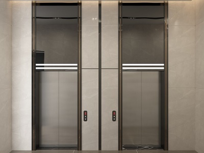 3d现代工装电梯模型