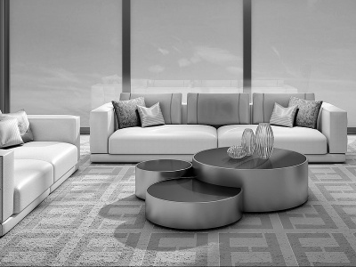 现代FENDI芬廸组合沙发模型3d模型