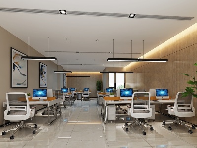现代办公室食堂模型3d模型