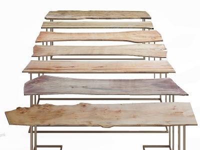 3d新中式木头桌面台面模型