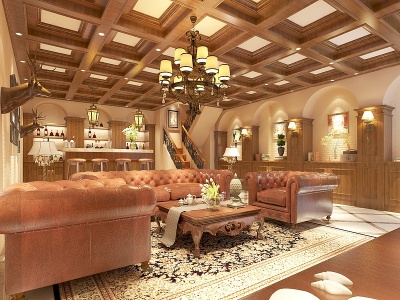 3d新古典家居客厅模型