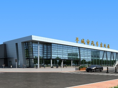 3d现代客运站中心汽车站模型