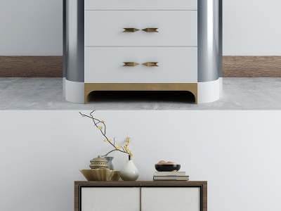 现代床头柜模型3d模型