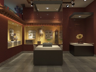 中式明代物件展厅模型3d模型