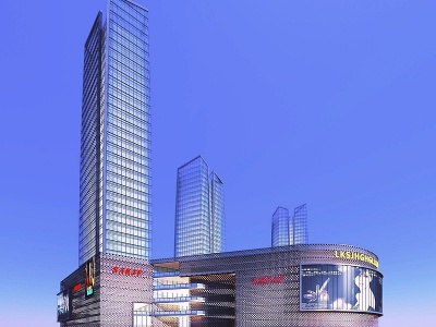 3d现代商业综合体办公楼模型