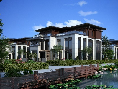 新中式别墅模型