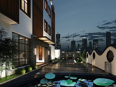 新中式庭院模型3d模型