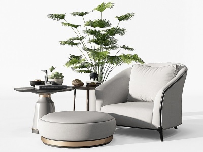 现代单人休闲沙发模型3d模型