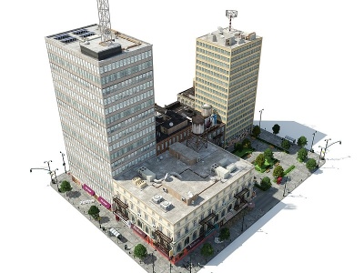 现代城市建筑模型3d模型