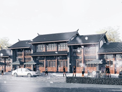 中式商业街中式传统建筑模型3d模型