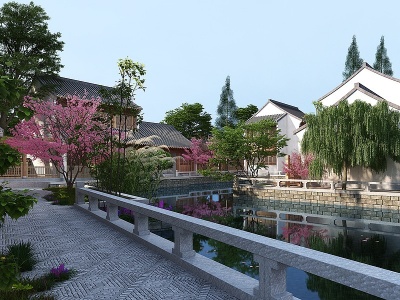 中式景观古建模型3d模型