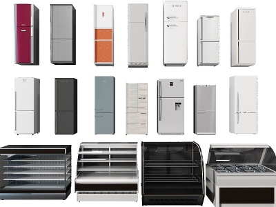 3d现代冰箱保鲜柜双开门冰箱模型