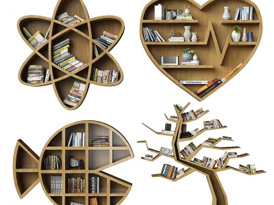 现代儿童书柜模型3d模型