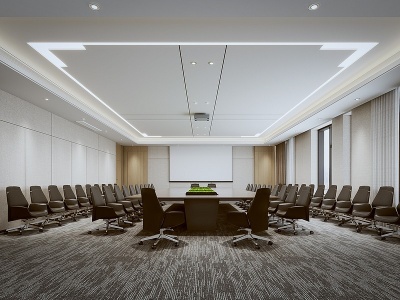 现代会议室模型3d模型
