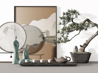 3d新中式禅意茶具茶壶茶杯模型
