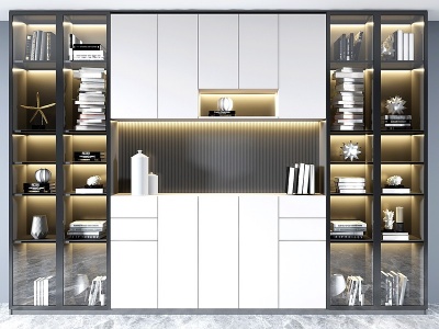 3d现代装饰柜高柜模型
