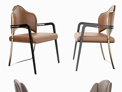 3d现代餐椅组合模型