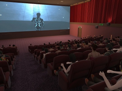 现代室内电影院模型3d模型