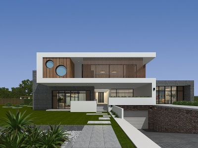 3d现代风格别墅模型