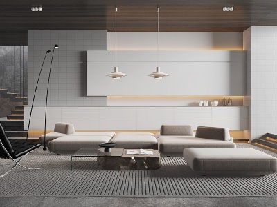 现代风格的客厅3d模型