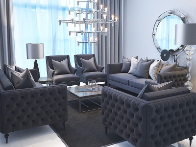 现代时尚沙发客厅模型3d模型