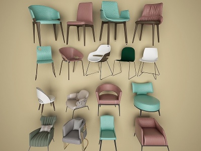 3d后现代椅子合辑模型