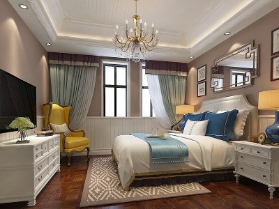 美式家具卧室模型3d模型