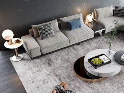 3dminotti现代沙发茶几组合模型