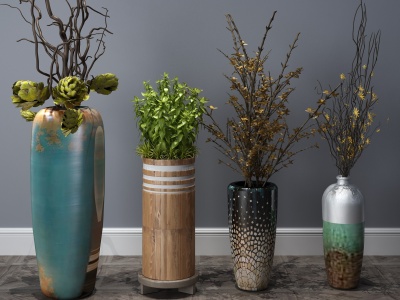 3d现代植物<font class='myIsRed'>盆栽花瓶</font>花卉模型