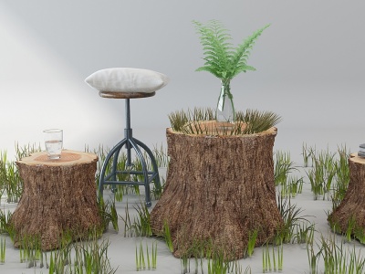 树桩木墩模型3d模型