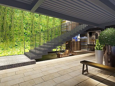 3d现代植物墙绿植墙模型