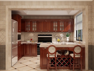美式家居厨房模型3d模型